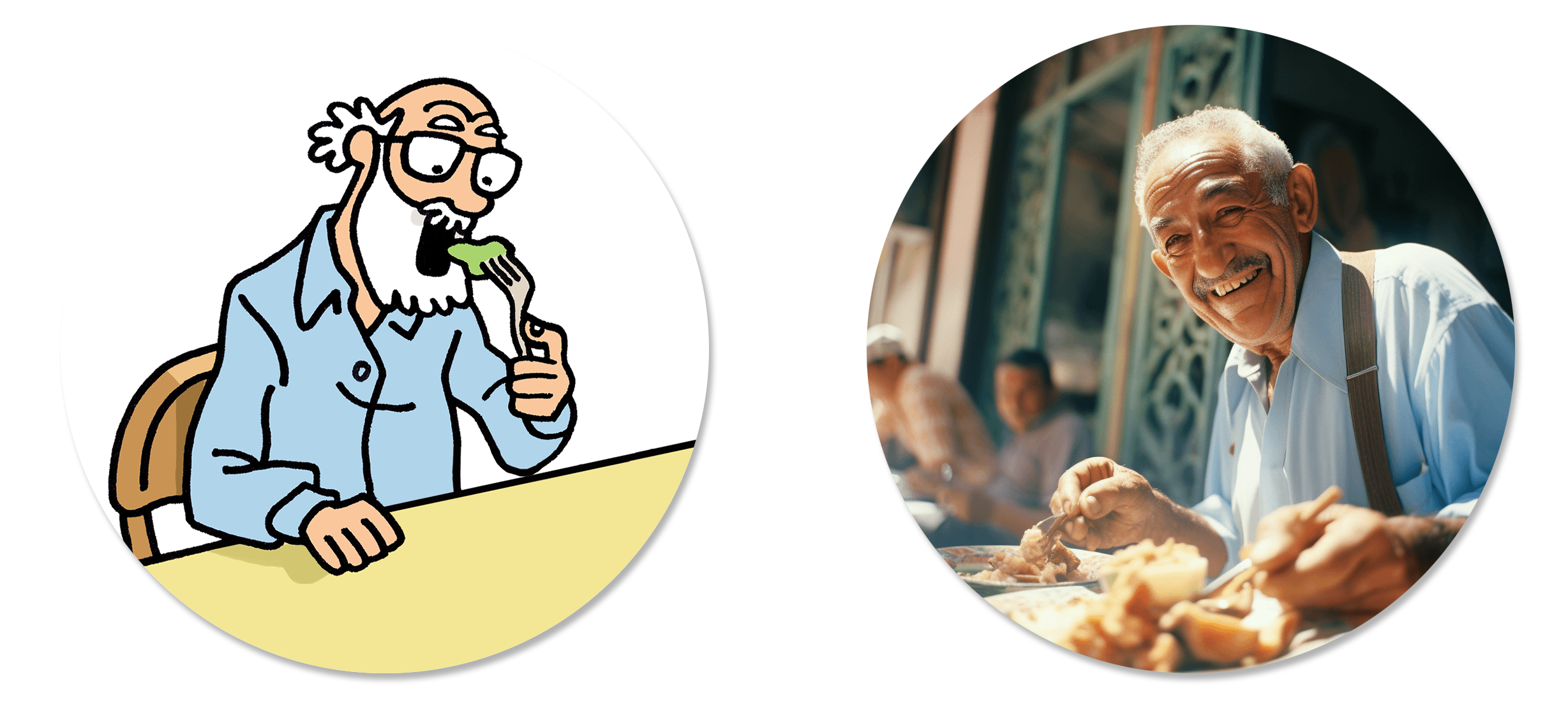 Scènes imagées en dessins et en photos